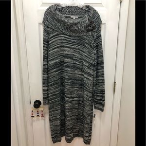 Dark Heather Gray Cowl Neck Sweaterdress